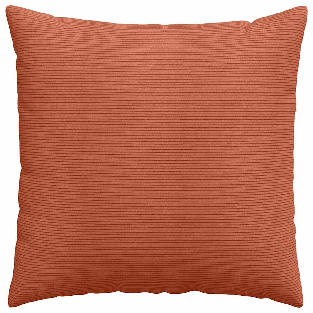 Sofa Cushions 2 Pieces Red Orange 60 X 60 Cm Corduroy Fabric