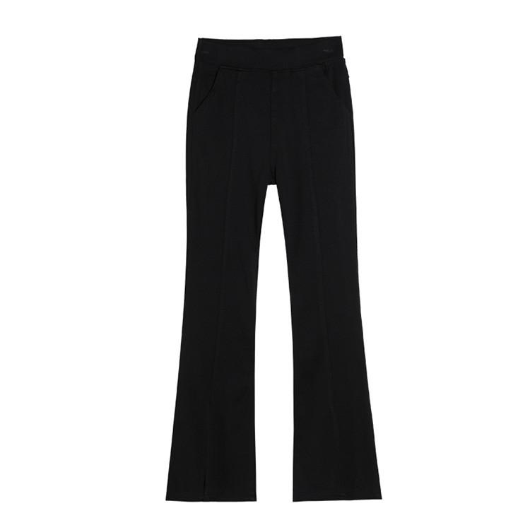 Spring and Autumn New Elastic Waist Pants Split Flared Bell Pants