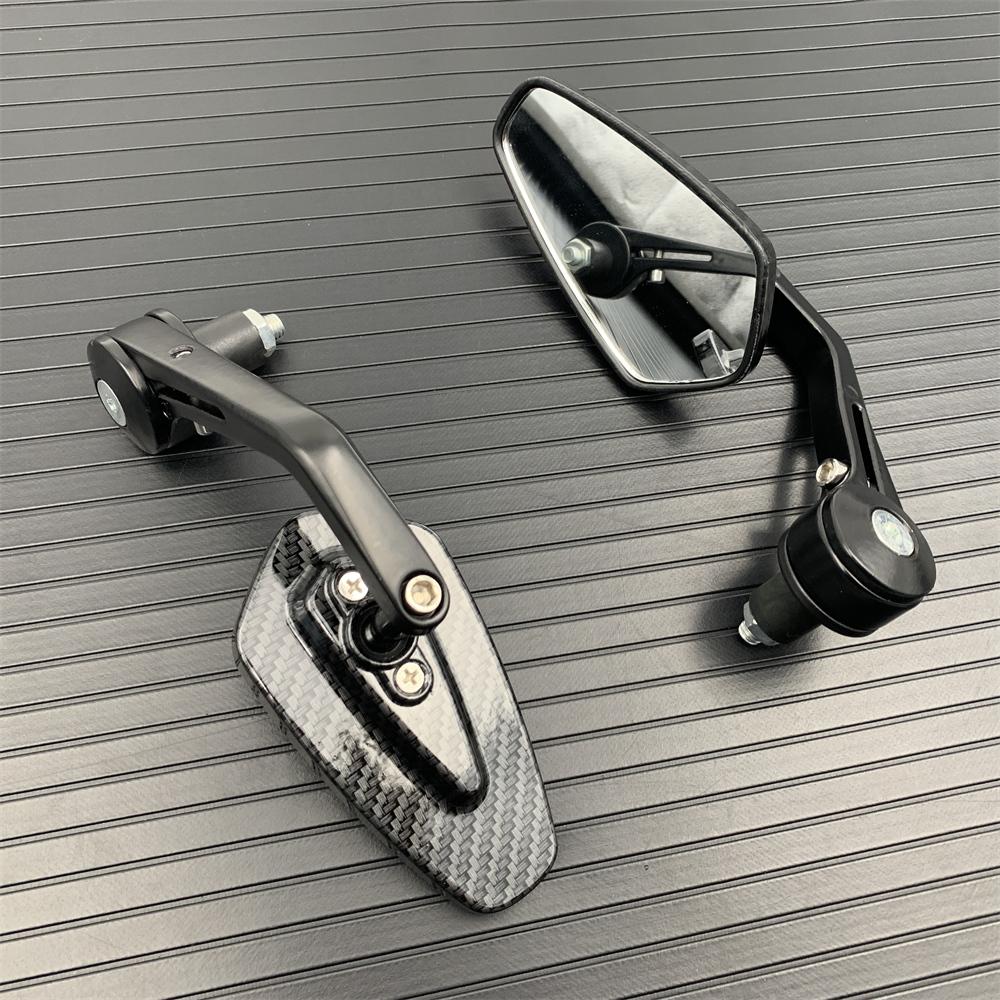 Motorcycle Rearview Mirror Carbon Fiber Pattern Handlebar Mirror Modified Inverted Rear Mirror Motorbike Accessories