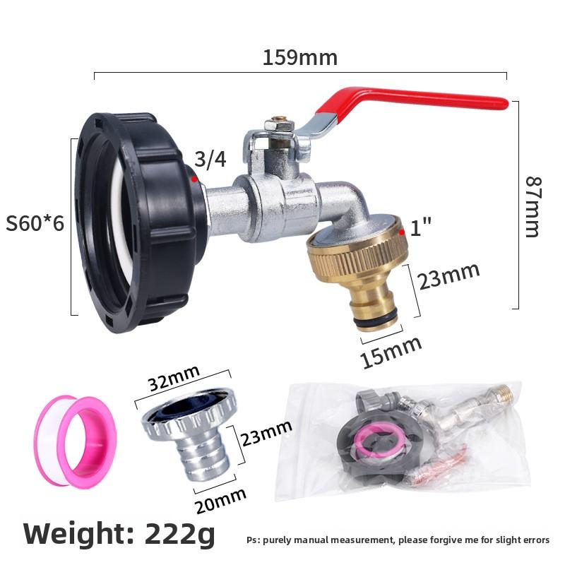 Durable IBC Tank Tap Adapter S60*6 Coarse Thread To 1/2'' 3/4'' Connector Replacement Valve Garden Home Valve Fitting Faucet
