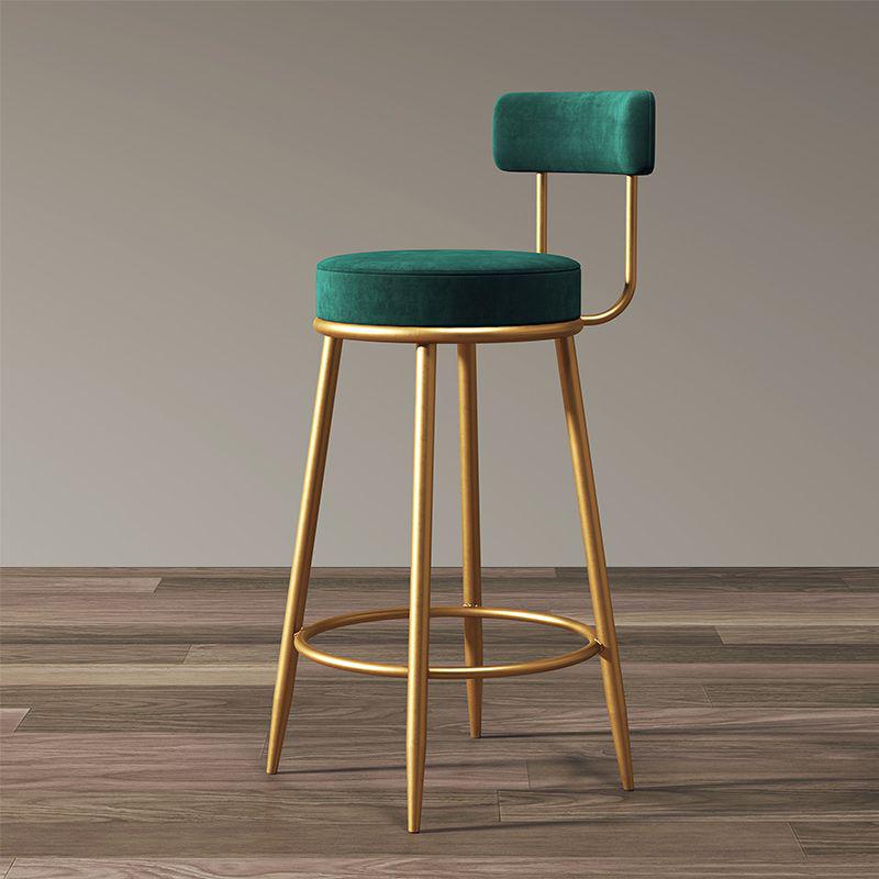 Nordic Wrought Iron Bar Stool with Backrest
