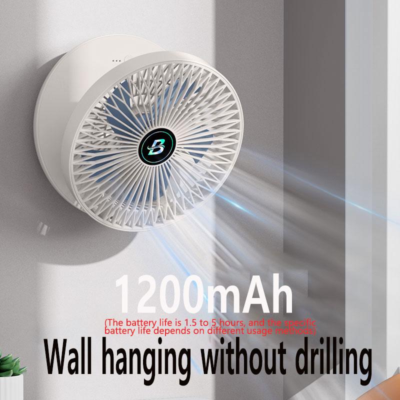 Ventilator pliabil de perete de bucătărie, reîncărcabil prin USB Ventilatoare silențioase pentru camping, acasă, birou, birou, cu aer, mini ventilator electric portabil