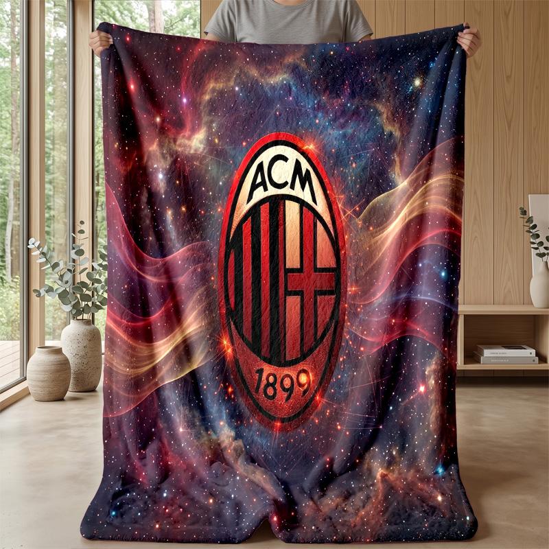 AC Milan Theme blanket Soft Flannel Blanket Plush Throw Blanket Cozy Sofa Bed Blanket for Home Decor