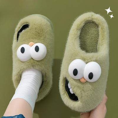 Draag Nieuwe Antislip en Warme Pluche Pantoffels voor Binnen over Katoenen Schoenen