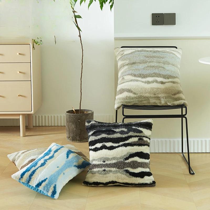 Plüsch Kissenbezug Leoparden Muster Kissenbezug 18x18 Zoll Nordische Dekokissen Luxus Heimdekoration Wohnzimmer Sofakissenbezug