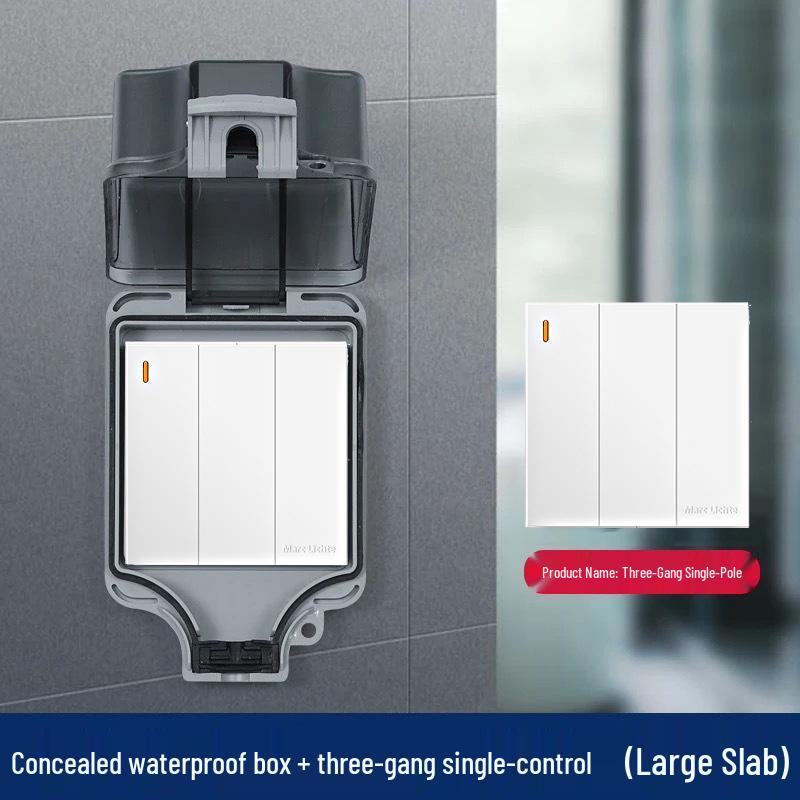 IP66 Wasserdichter Doppel-Steuerschalter mit Spritzwasserschutz-Abdeckung für den Außenbereich, Wandmontage Typ 86 Zwei-fach/Drei-fach.