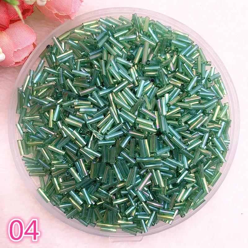 New 2*6.5mm 400pcs/lot Czech Cylindrical Glass Bugle Beads European Seed Long Tube Two Hole Loose Beads for Jewelry Making