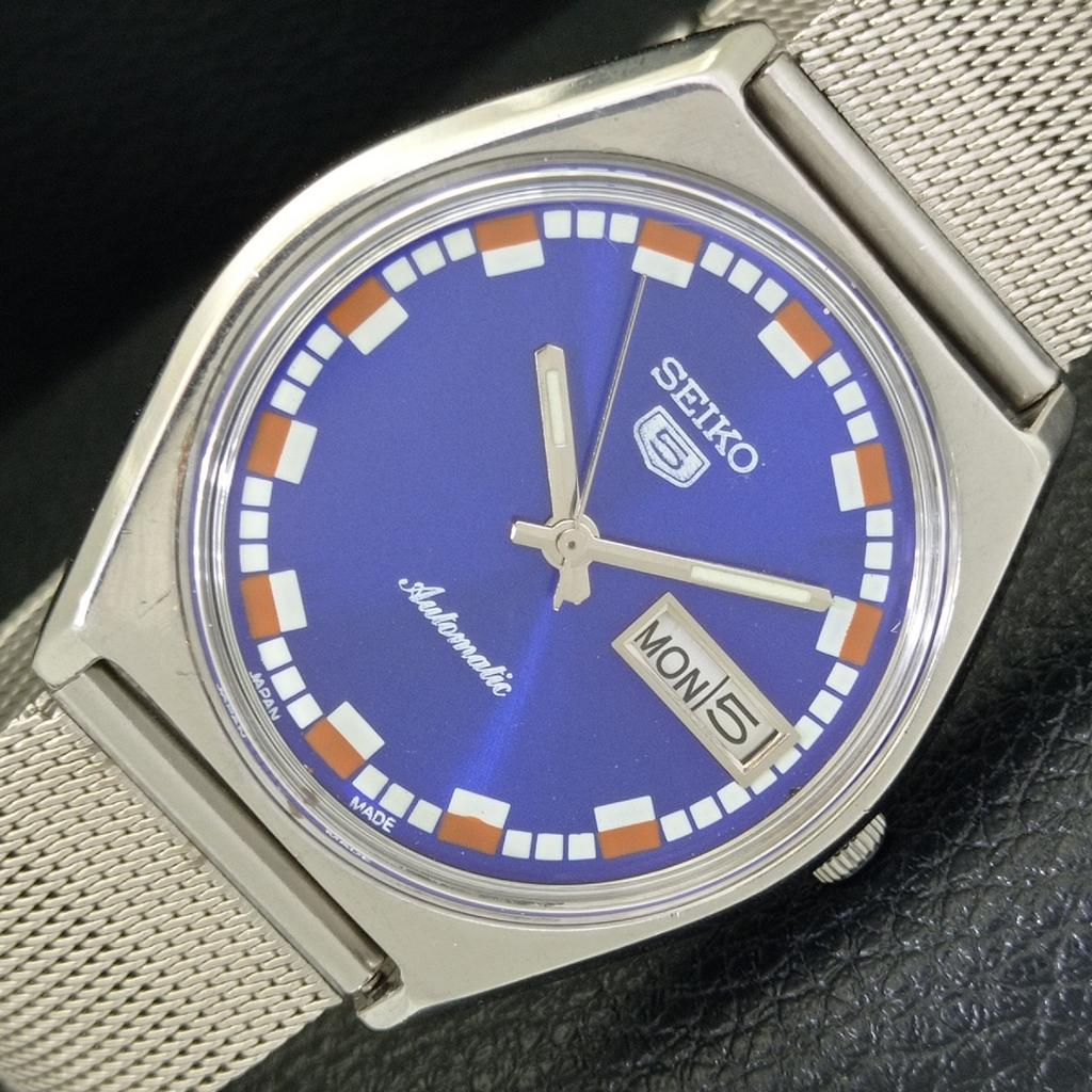 JAPAN VINTAGE SEIKO 5 AUTOMATIC MENS BLUE COLOR DIAL WATCH a701618-5 R206c-a701618