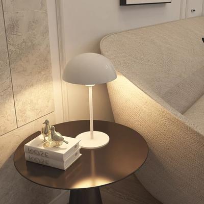 Lampa stołowa Mushroom Small do salonu, sypialni, gabinetu, stolika nocnego E14, prosta, czarno-biała