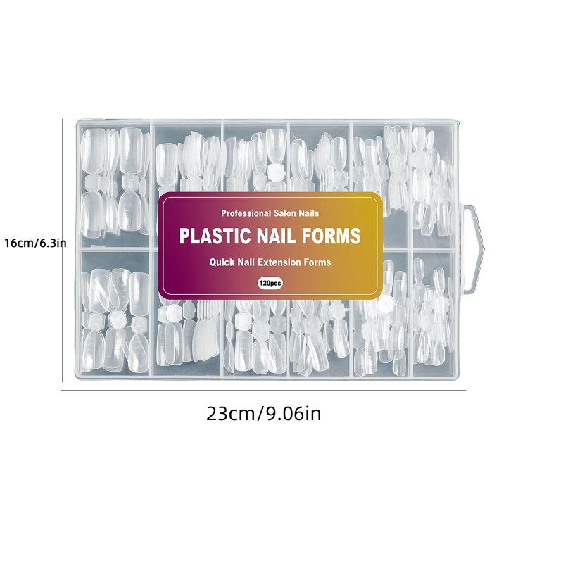 Set 240 Buc Forme Duale Față-Verso Pentru Gel Poli Unghii Migdală Coffin Acril Forme Unghii Șablon Extensie Unghii Kit Pentru Manichiură DIY