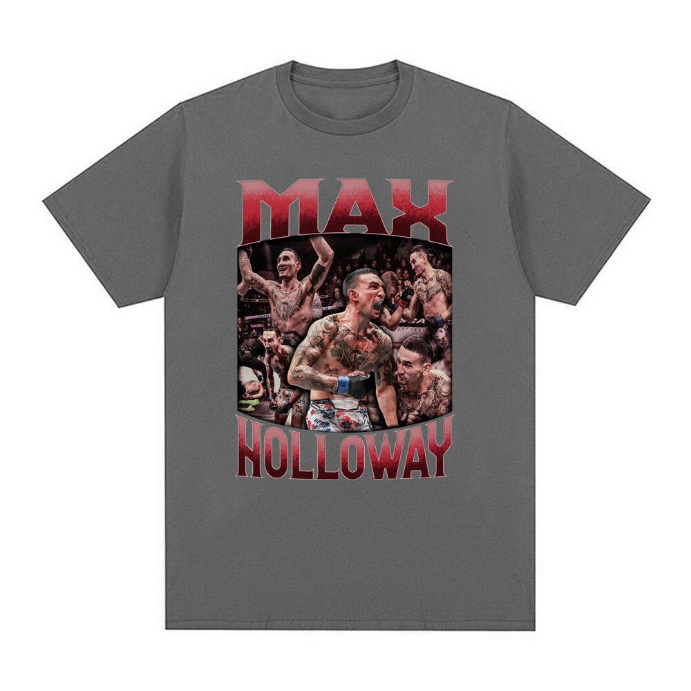 Max Holloway Blessed Grafik T-Shirts Unisex Damenmode High Street Vintage T-Shirts Unisex Sommer Oberteile Rundhals Kurzarm T-Shirt