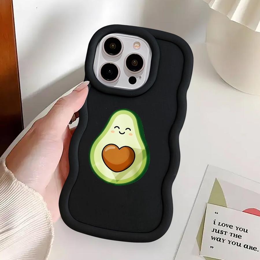 Green Avocado Soft Phone Cover Case for iPhone 14 12 15 Plus 8 17 Air 16 Pro Max 11 XR 13