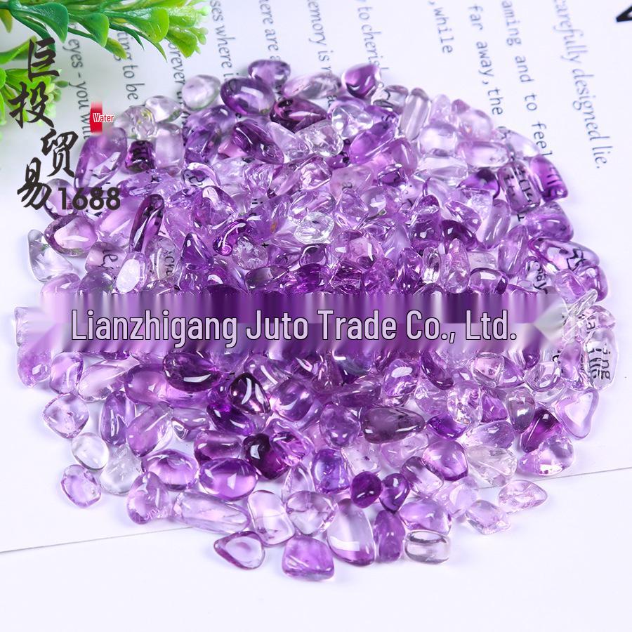 Handmade Natural Purple Amethyst Gravel Ornaments - Transparent Violet Lavender Amethyst Ore Accessories 7-9mm, 500g