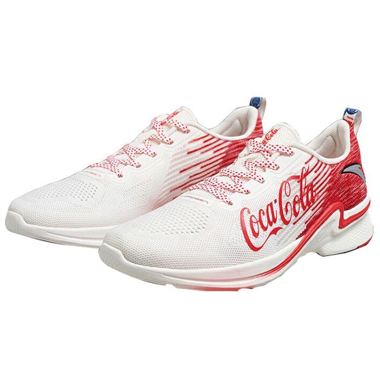 Coca-Cola X Anta Hydrogen Run 2 Bequeme Stoßdämpfung Rutschfest Abriebfest Low-Top Laufschuhe Herren Sneaker Weiß Rot 112025540-9