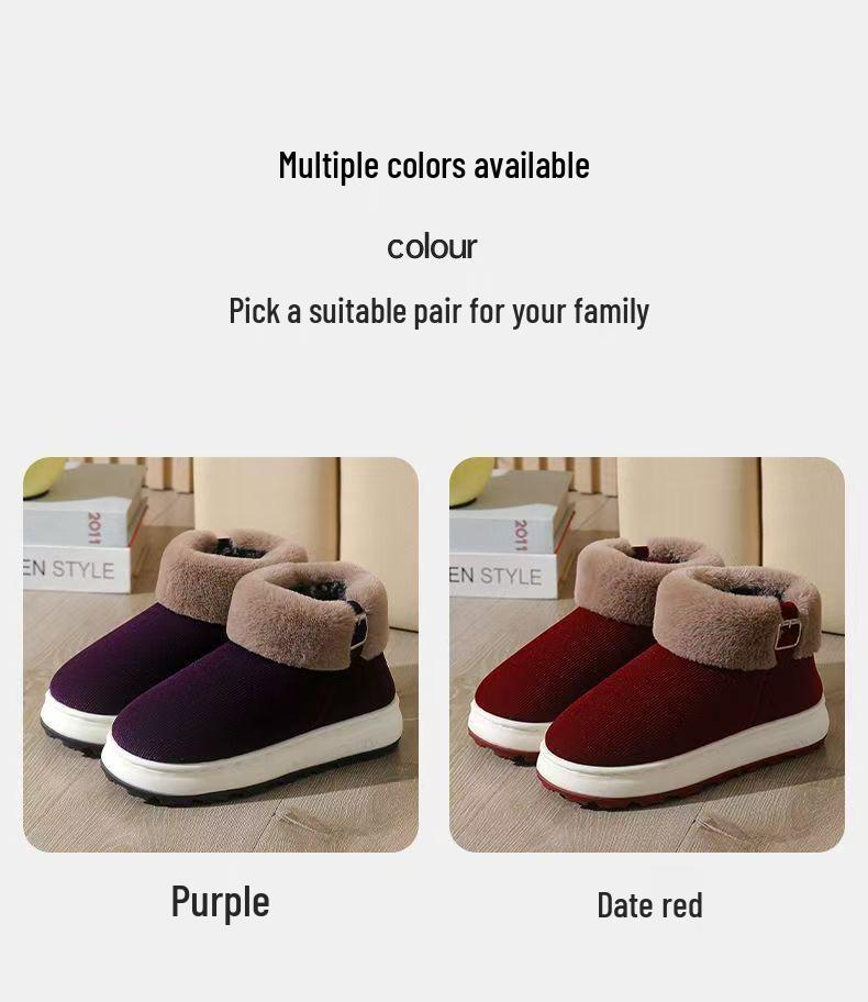 New High-Top Winter Warm Cotton Slippers with Anti-Slip Thick Soles for Men and Women