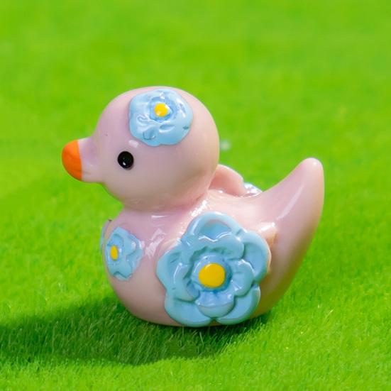 12Pcs Mini Resin Floral Ducks Colorful Miniature Duck Figurines Cute Mini Animal Collectibles for Fairy Garden Decor DIY Crafts Fish Tank Decoration