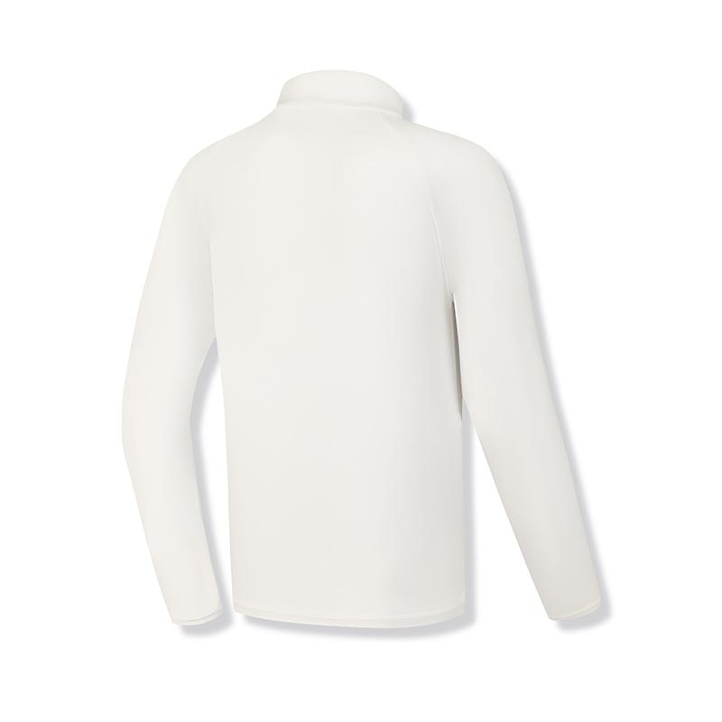 Fila Fitness Series Casual Stand Collar Half-Zip Long Sleeve T-Shirt Men Tops Starlight-White A11M511207FWT