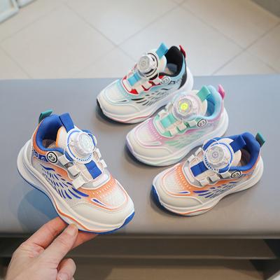 Kids Sneakers Boys' Girls' Casual Shoes Swivel Buttons Running Shoes Soft Soles Baby Mesh Shoes Singles