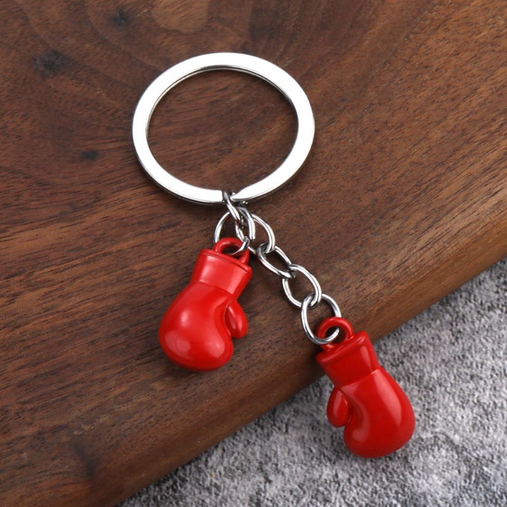 Metal Boxing Gloves Keychain 3D Sport Pendant Creative Fitness Boxing Key Ring  Boxing Lovers