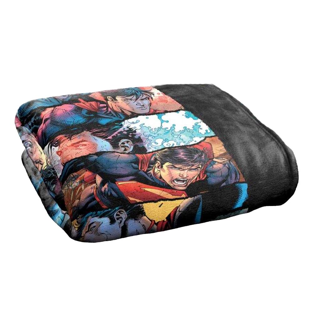SUPERMAN Torn Silky Collage Supersoft Blanket