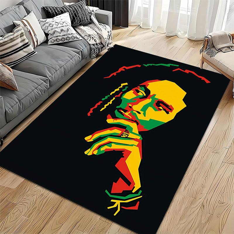 Colorful Abstract Face Art Carpet suitable as a non-slip mat for the living room or bedroom sofa