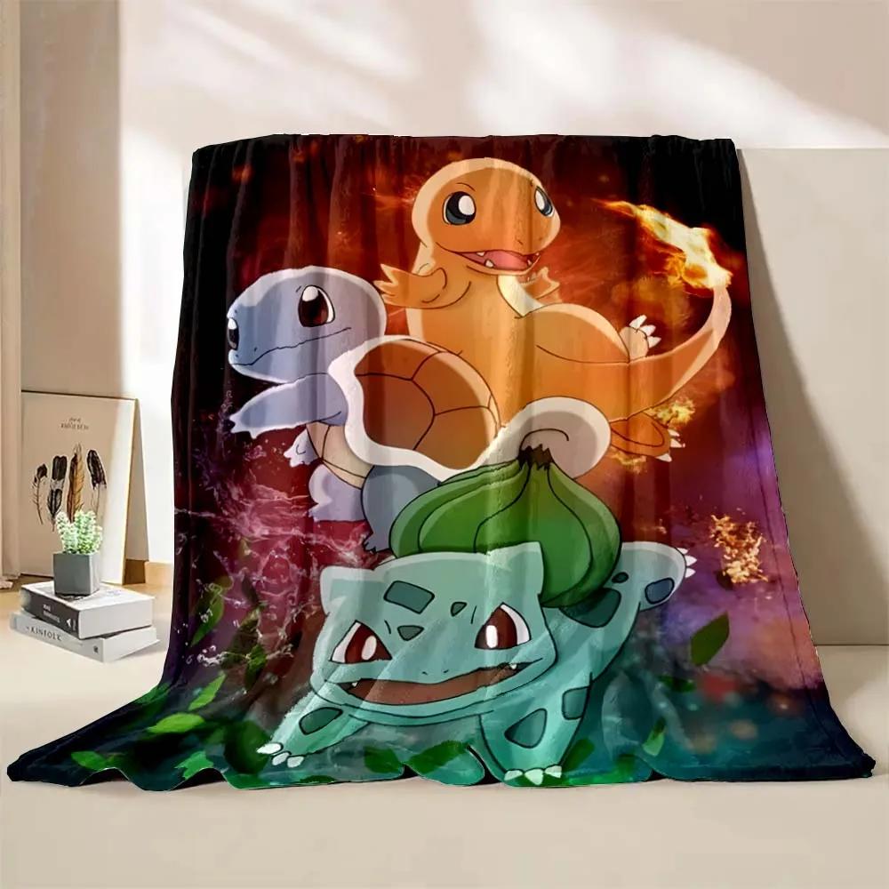 Cute Pokémon Bulbasaur Print Blanket Children Adult Blanket Soft Warm for Bed Sofa Travel Cover Blanket Children's Luxury Gifts