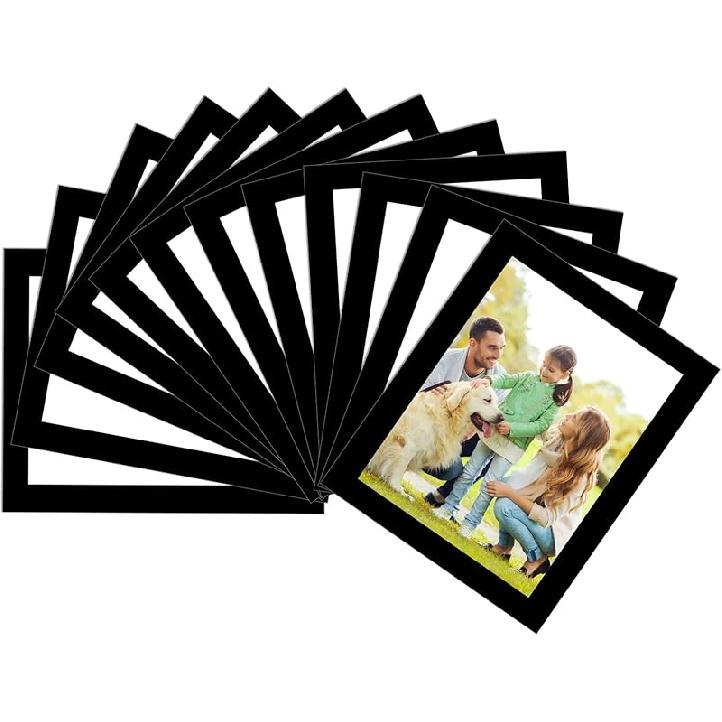 Magnetic Picture Frames with Black Border(4"X6",10 Pack),Magnet Photo Frame Pockets/Postcard Holder,Decorations for