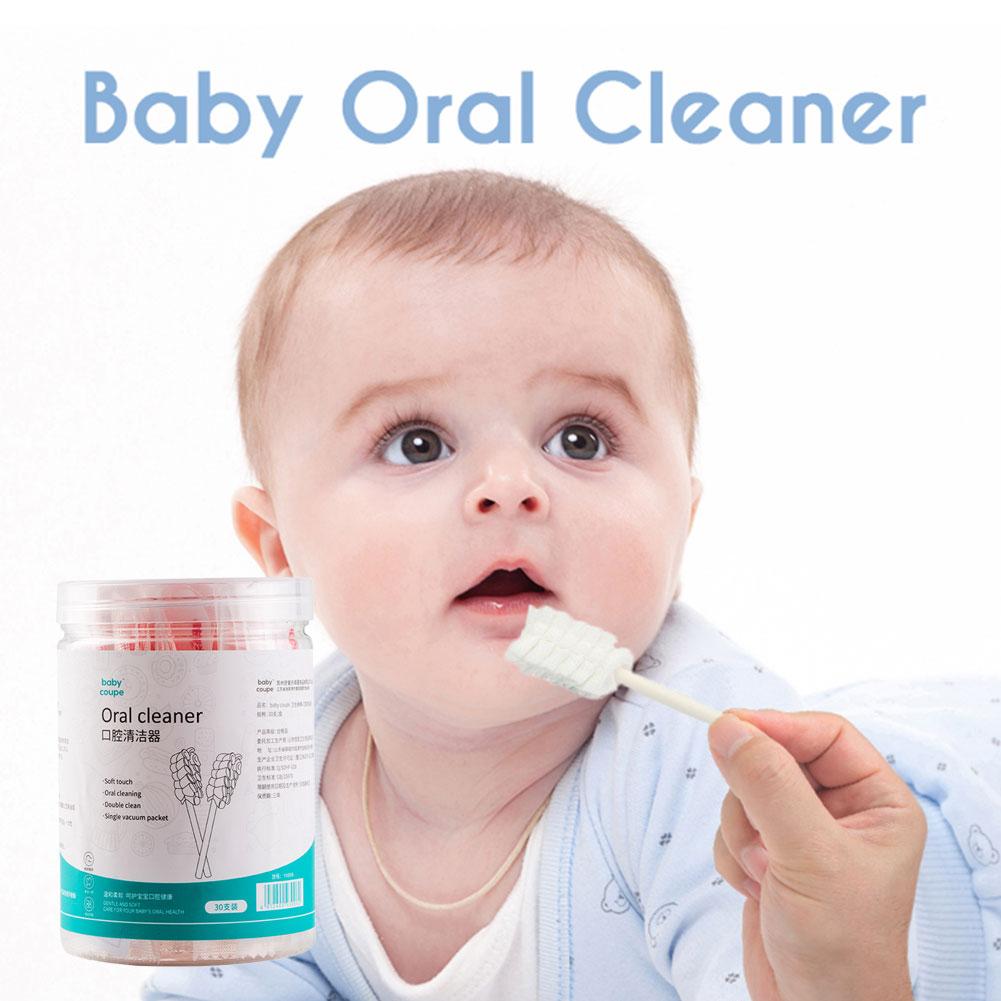 30 Pcs/Box Baby Tongue Cleaner Disposable Gauze Toothbrush Paper Rod Infant Oral Cleaning Brush Stick Dental Care