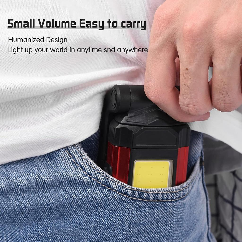 Lampada da Lavoro LED Lampada da Officina Dimmerabile Batteria Ricaricabile COB Lampada da Lavoro Magnetica Torcia da Officina Luce per Ispezione per Auto Campeggio Pesca Emergenza