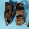 Fashion Golden Sapling Summer Shoes Genuine Leather Sandals Outdoor Men's Beach Sandals Leisure Flats Retro Footwear Men Casual Moccasin