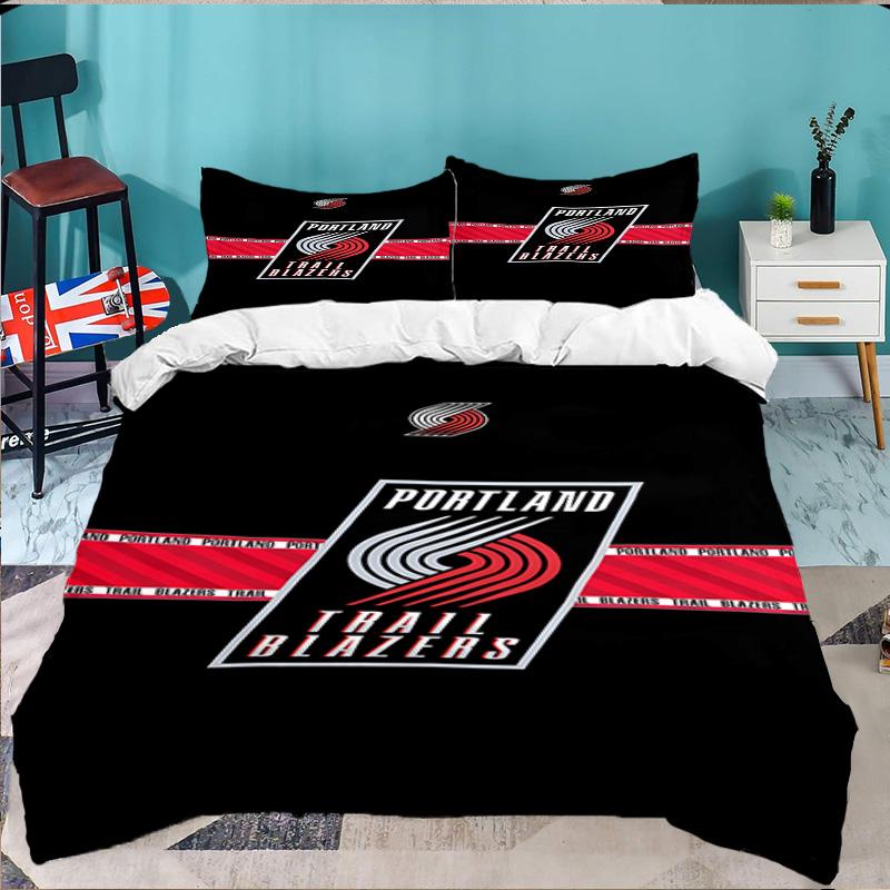 Portland Blazers Artwork 3pcs Bedding Set,Including 1pc Duvet Cover And 2pcs Pillowcases Perfect Gift for Christmas,Ideal for Bedroom, Dormitory