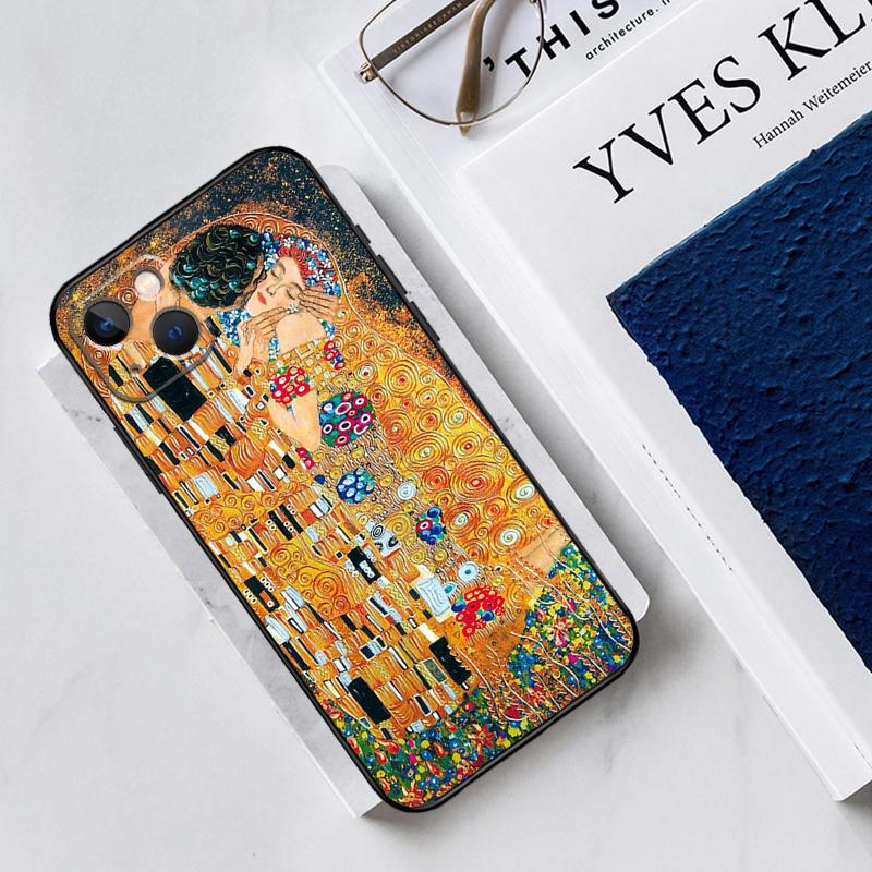 The Kiss Gustav Klimt Painting Silicone Case For iPhone 13 11 14 12 Pro Max X XR XS Max 6 7 8 Plus SE2 13 Mini Soft Cover