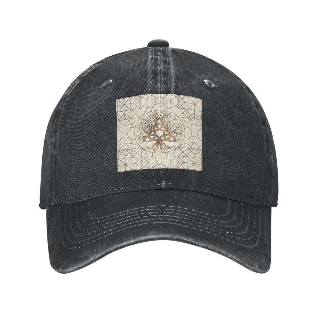 Tree Of Life With Triquetra On Futhark () Denim Cap Casual Baseball Caps Adjustable Hat Summer Unisex Baseball Hats