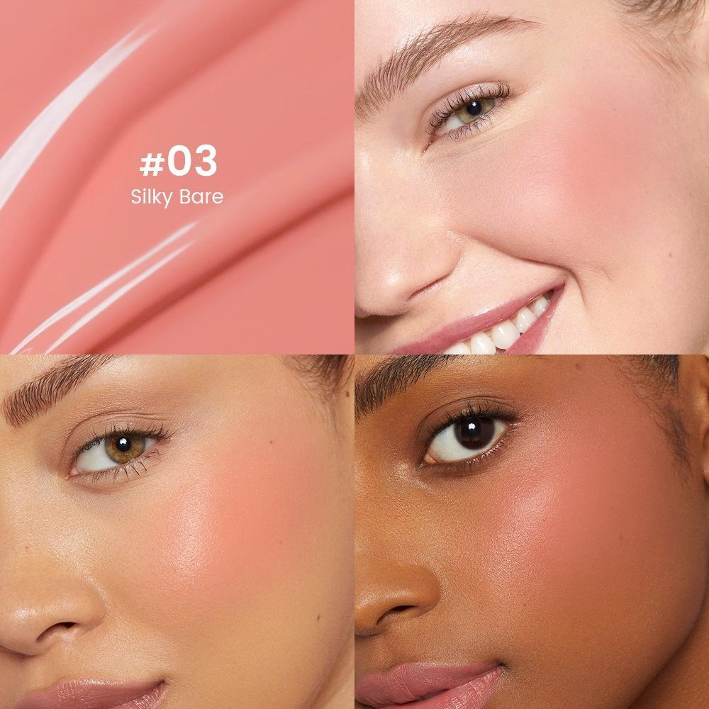 Pudaier 6 Colors Cushion Liquid Blush & Highlighter - Waterproof Long Lasting Cheek Makeup, Natural Glow Blush Palette for Face