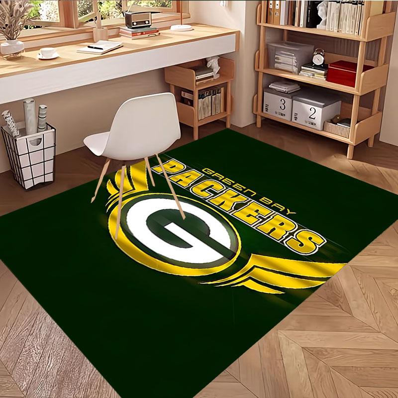 Green Bay Packers Print Rug, Washable Floor Carpet, For Entryway Dorm Laundry Room Office Study, Home Decor Birthday Christmas Gift