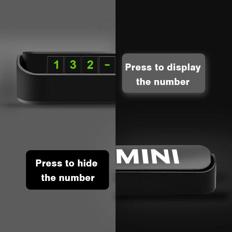 1Pcs Car Temporary Parking Card Plate Badge Car Styling For BMW Mini Cooper F54 F55 F56 R56 R60 SONE Roadster Clubman Coupe