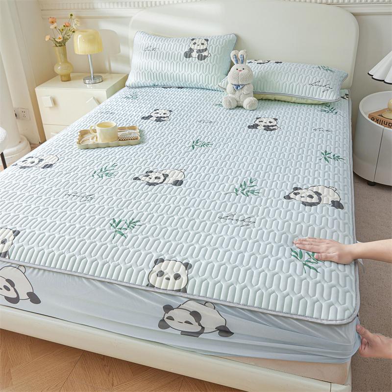Summer Mattress Cover Cool Feeling Bedspread Thicken Fitted Sheet with Elastic Band Home Bed Cover cubre colchón (No Pillowcase)