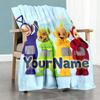 Teletubbies Customize Your Name Blanket Cozy Personalized Blanket Warmthful Decor Perfect for Chair Office Bed Living Room Four Seasons Universal