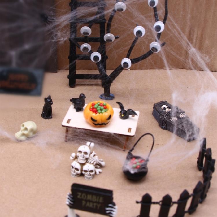 Halloween Village Pumpkin And Elf Door Miniature Set Dollhouses Tabletop Decoration Miniature Scene Props