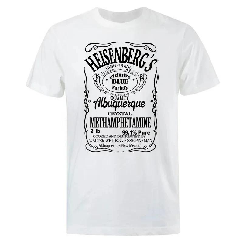 Herren T-Shirts Übergroße Baumwoll-T-Shirts Bedrucktes Heisenberg Buchstaben T-Shirt Hip Hop Bluse Herrenbekleidung Rundhals T-Shirts 80300