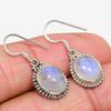 Natural Rainbow Moonstone Gemstone 925 Solid Sterling Silver Earring 1.25" O3h65