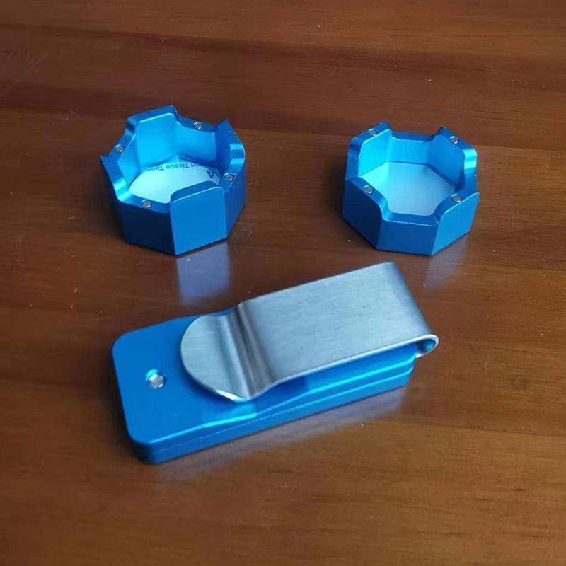 Pool Chalks Holder Magnetic Billiard Cue Chalks Holder with Aluminum Belt Clip
