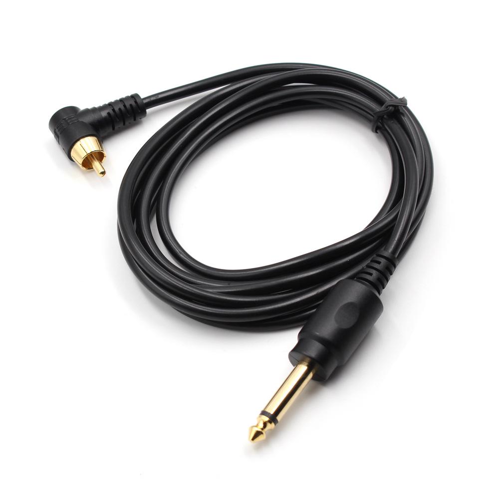 6.35mm Mono To RCA Gold Bent Tattoo Clip Power Cord