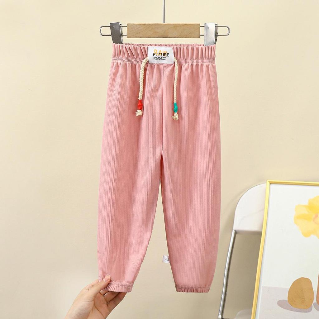 Kids' Summer Mosquito-Proof Ice Silk Pants - Lightweight Length for Boys and Girls