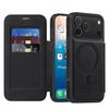 Lingdun Leather Magnetic Card Slot Case for iPhone 17 Pro Max with Electroplated Finish