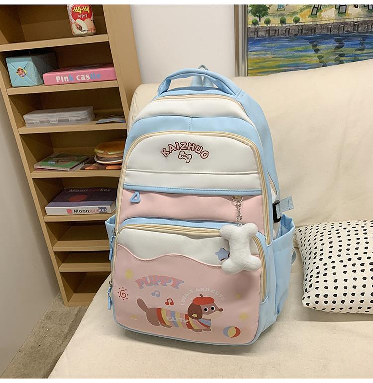 School bag new versatile high-value backpack for junior and high school students large-capacity load-reducing school bag Korean version ins cute