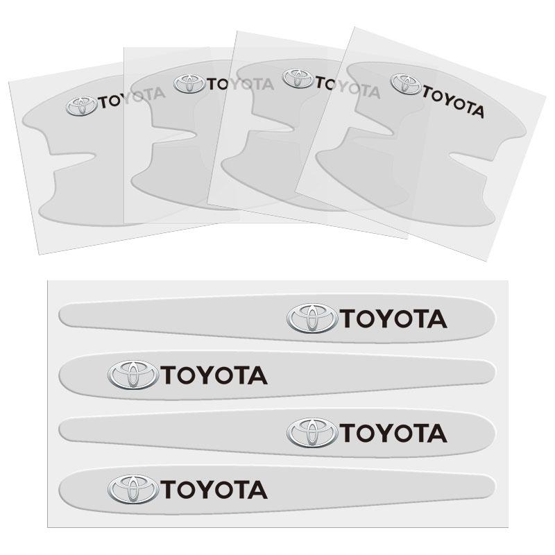 

For Toyota Supra Alphard 86 8Pcs Car Door Bowl Handle Protective Sticker Anti-collision Strip Mirai Prado Vellfire Crown Sequoia