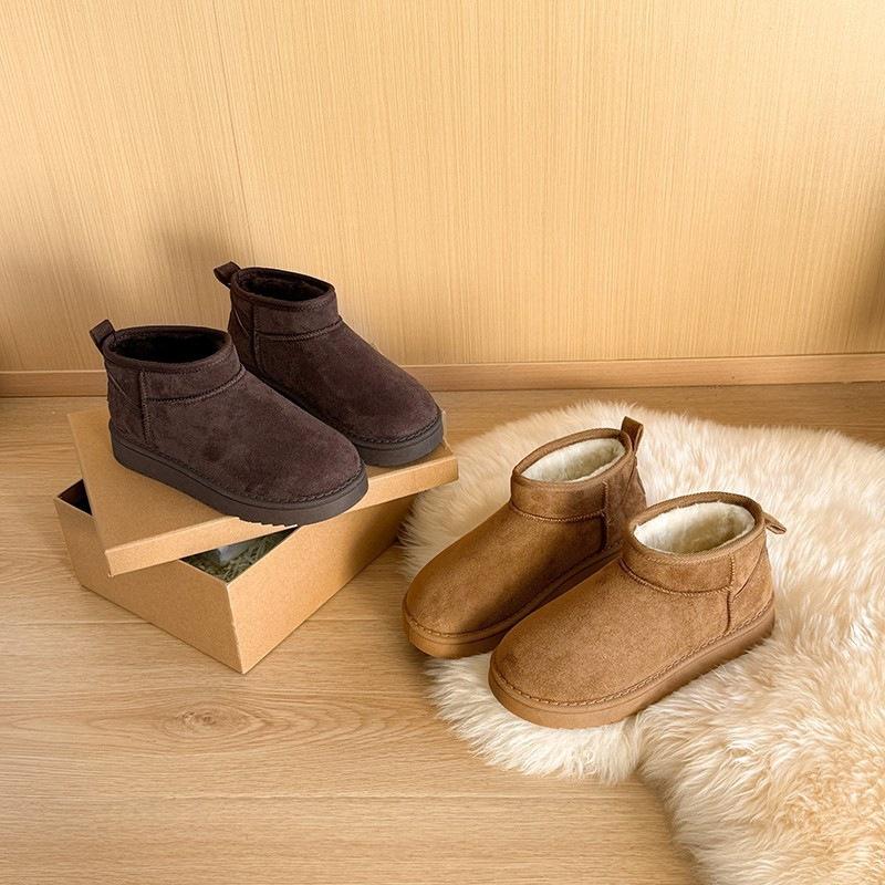 Popular matte plush snow boots fashion short plush short boots  winter new thickened warm cotton shoes