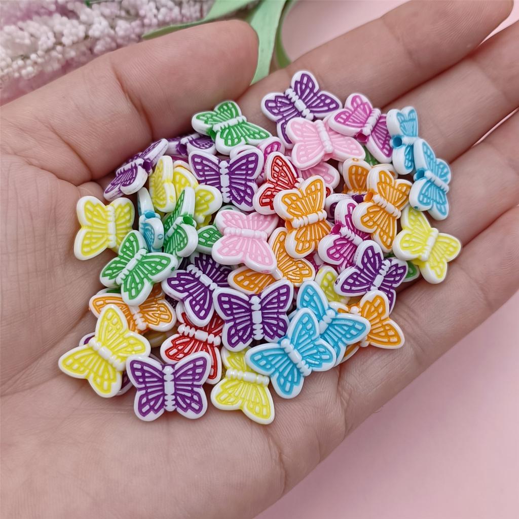 DIY Accessories DIY Handmade Materials for Earrings Pumpkin Necklaces Jewelry Marking Acrylic Beads Butterfly 100pcs/bag
