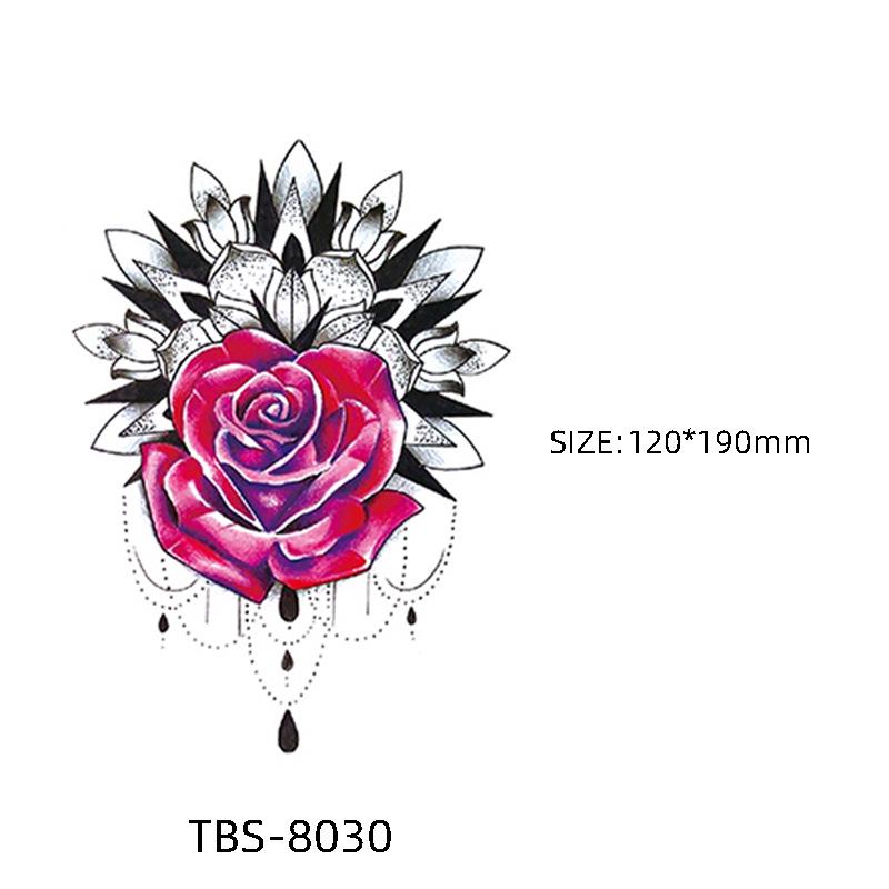 Waterproof Semi-Permanent Black & White Totem Flower Tattoo Stickers